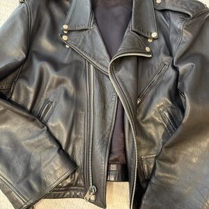 Jeff Hamilton Black Leather moto Jacket